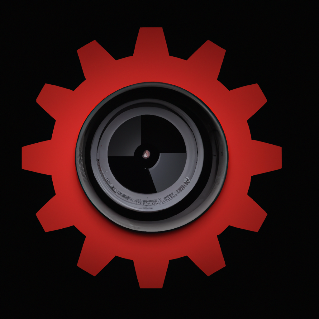 Ícono de cámara profesional con objetivo prime