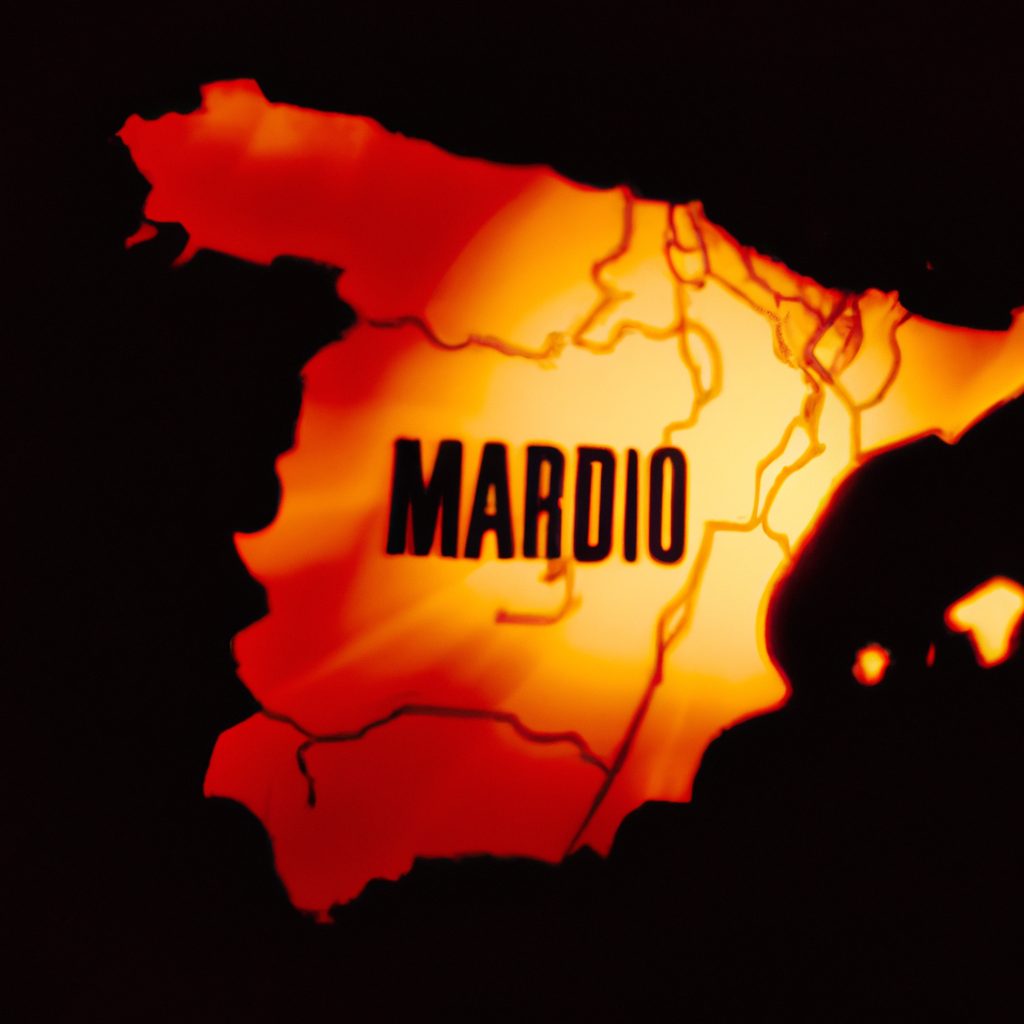 Mapa de España con marcador en Madrid